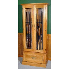 #908 Oak 8-Gun Cabinet 