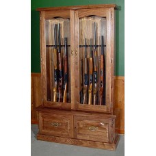 #912 Premium Solid Black Walnut 12-Gun Cabinet